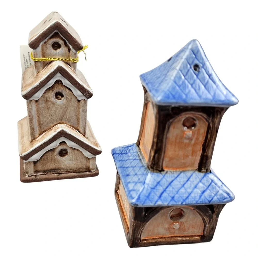 Possible Dreams‎ Judiths Garden Birdhouse Salt and Pepper Shakers 22480 2000 New